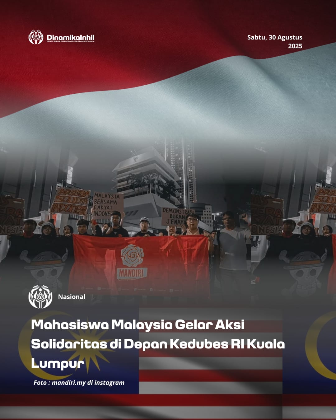 Mahasiswa Malaysia Gelar Aksi Solidaritas di Depan Kedubes RI Kuala Lumpur